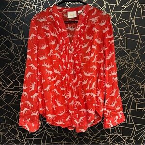 Maeve Anthropologie Jungle Cat Blouse